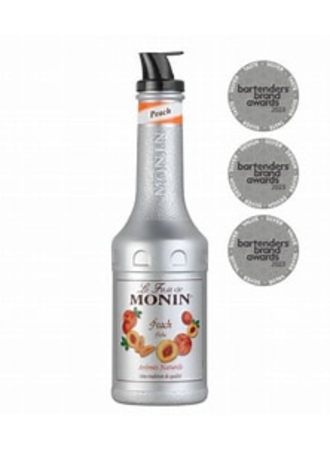 Monin Peach Fruit Mix Purée 1L – Sweet & Juicy Flavor for Cocktails, Smoothies, Desserts, and Teas - Image 1